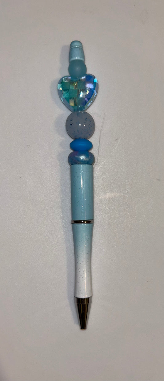 Blue Clear Heart Blue Ombre Pen
