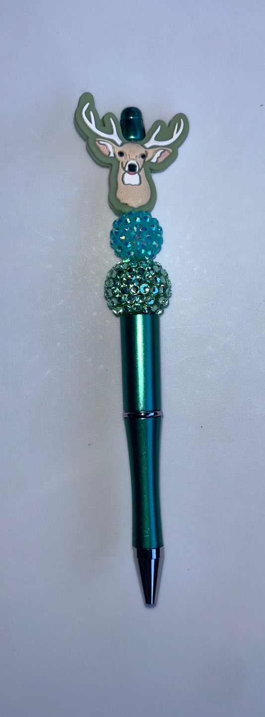 Deer Head Green Pen