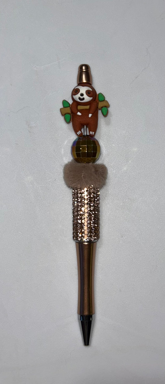 Sloth Brown Bling Pen