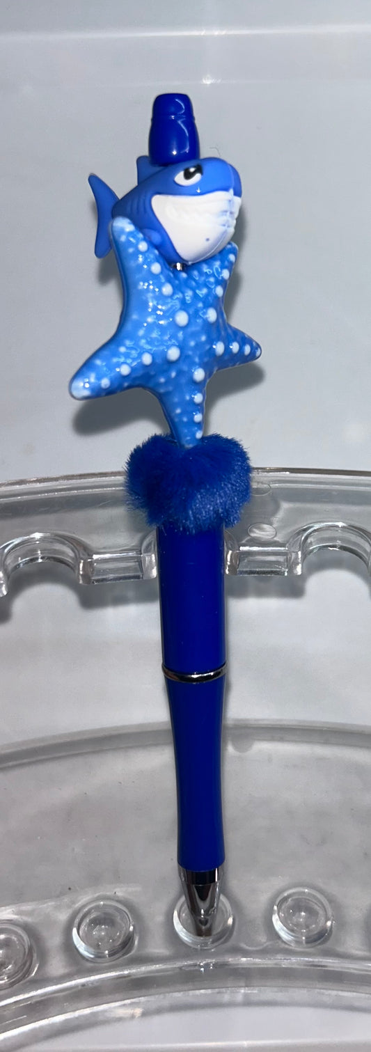 Shark Starfish Blue Pen