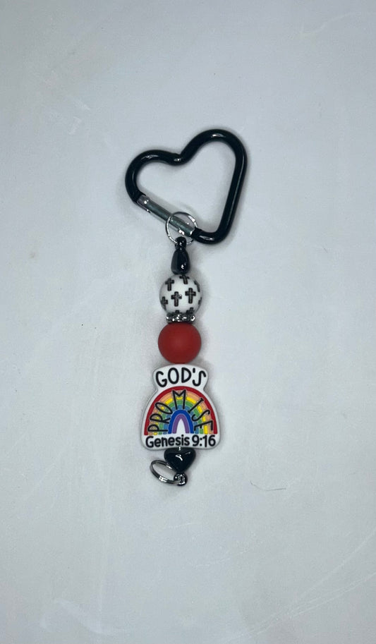 God's Promise Genesis 9:16 Black Key Chain