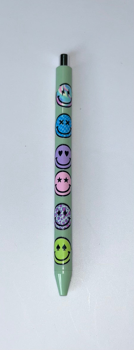 Smilie Wrapped Green Pen