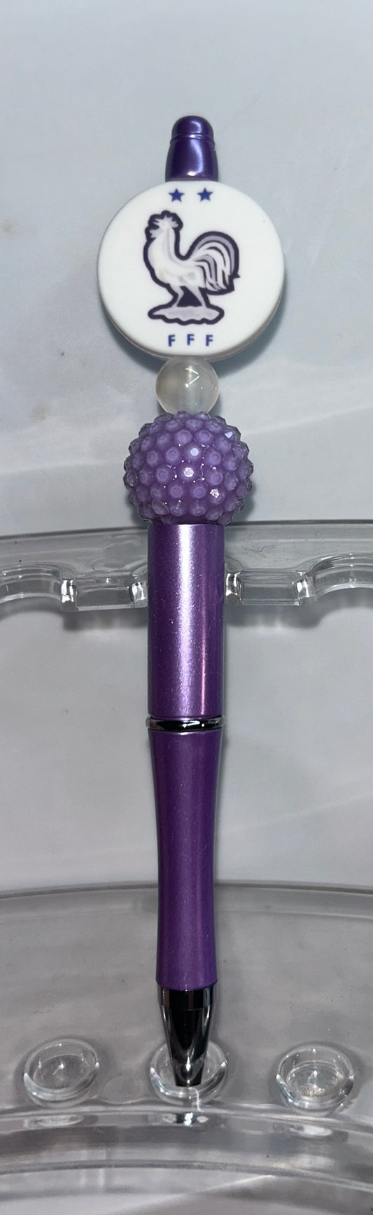 France Soccer Round Purple Pen