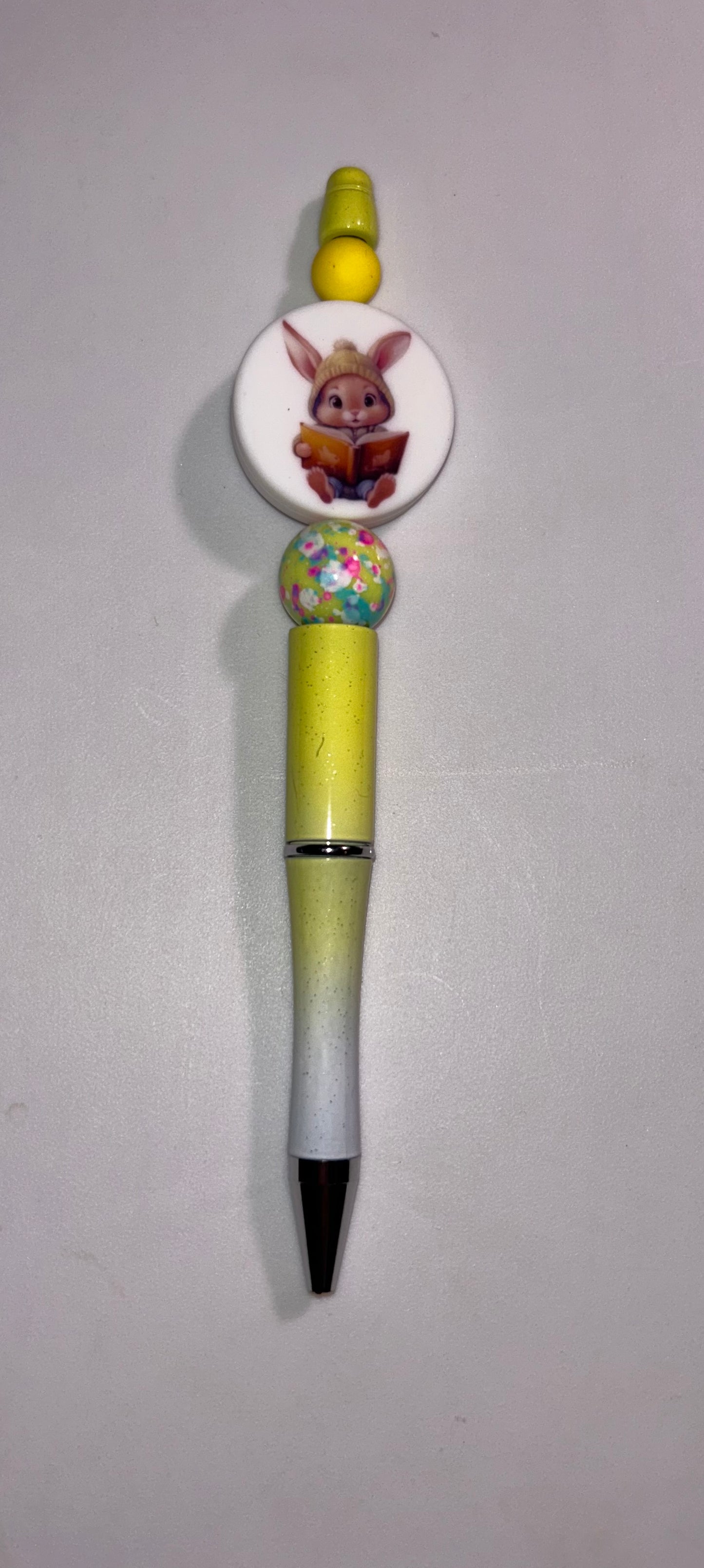 Bunny Reading Book Yellow Ombre' Pen