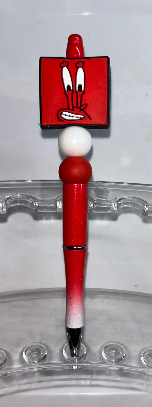 Mr. Crabs Square Red Ombre' Pen