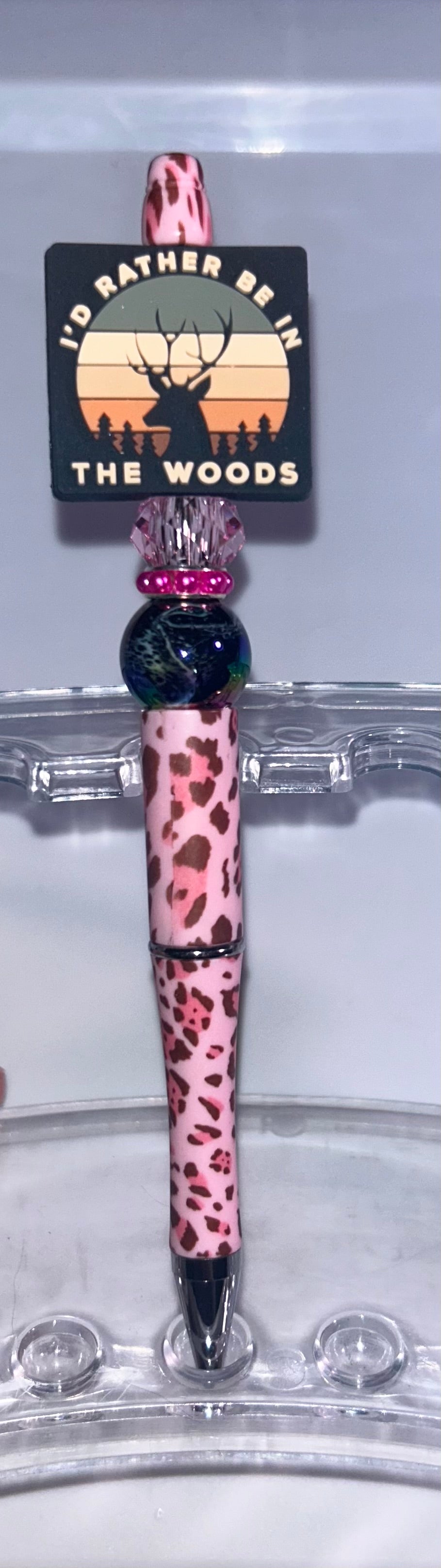 I'd Rather Be In The Woods Pink Camo Pen