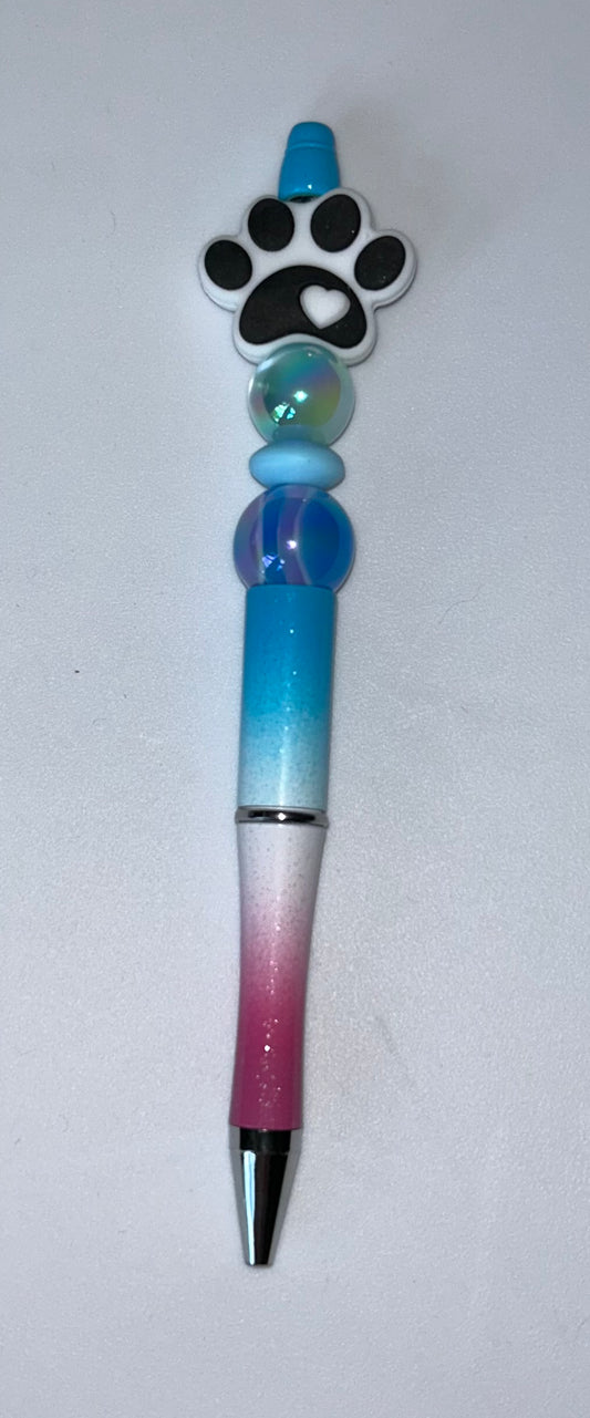 Paw Print Pink and Blue Pen