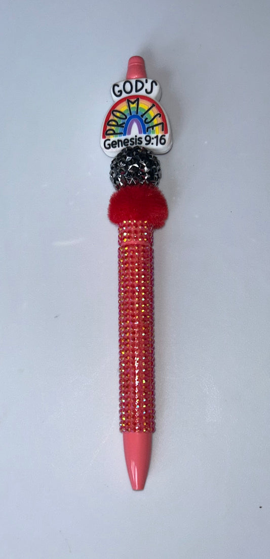 God's Promise Red Bling Pen