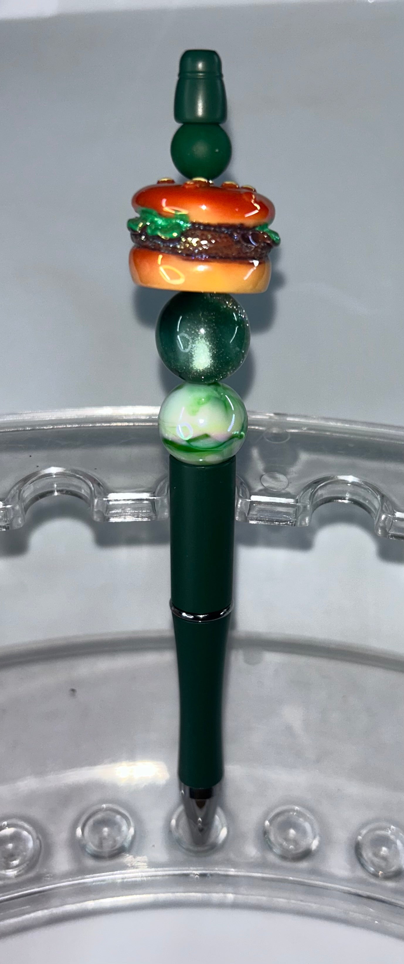 Acrylic Hamburger Green Pen