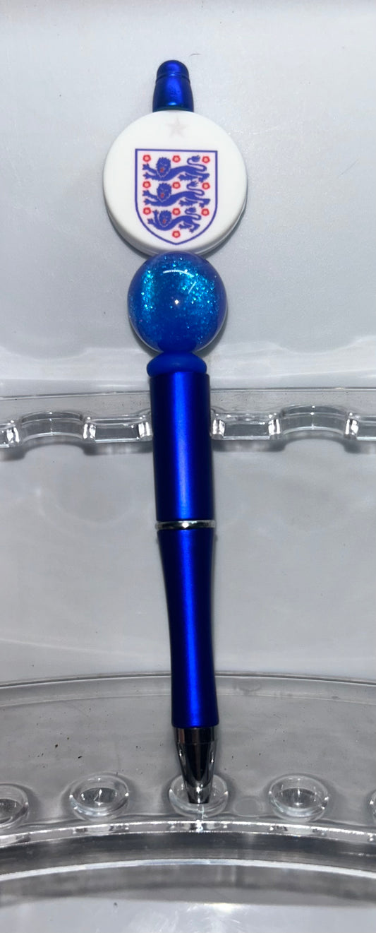 England Soccer Round Blue Pen