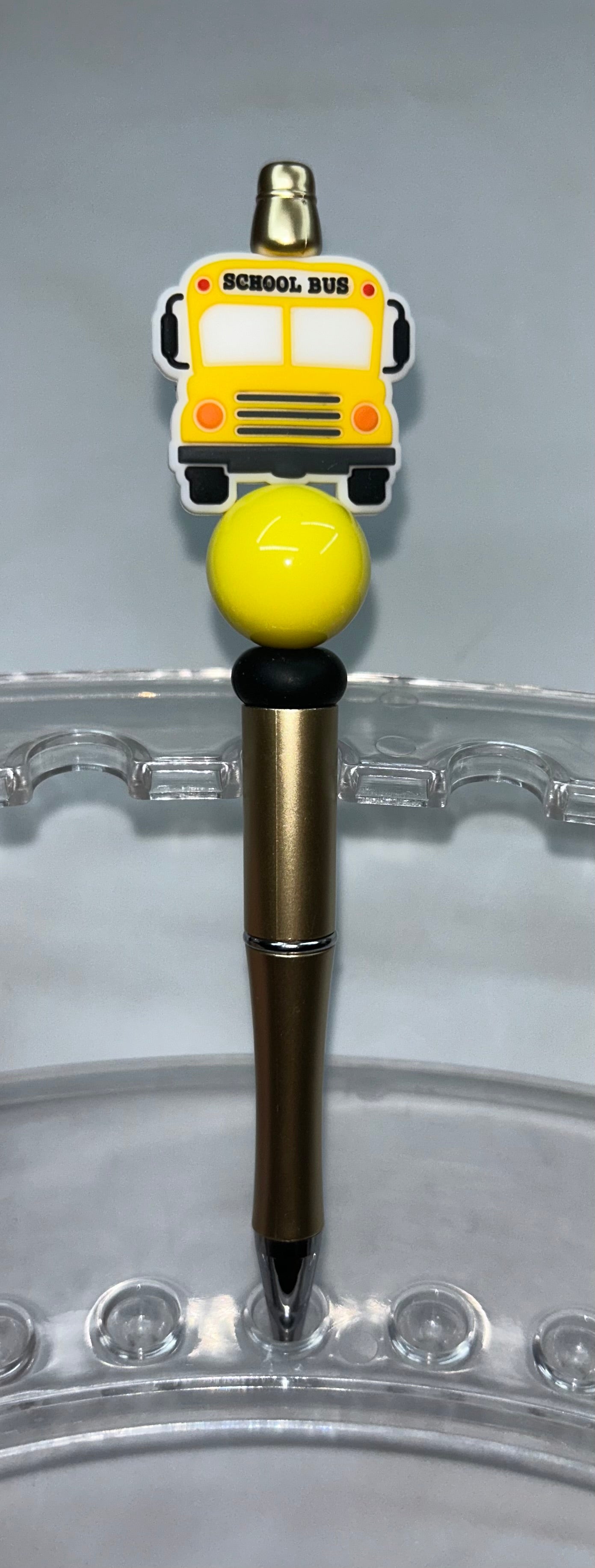 School Bus Gold Pen