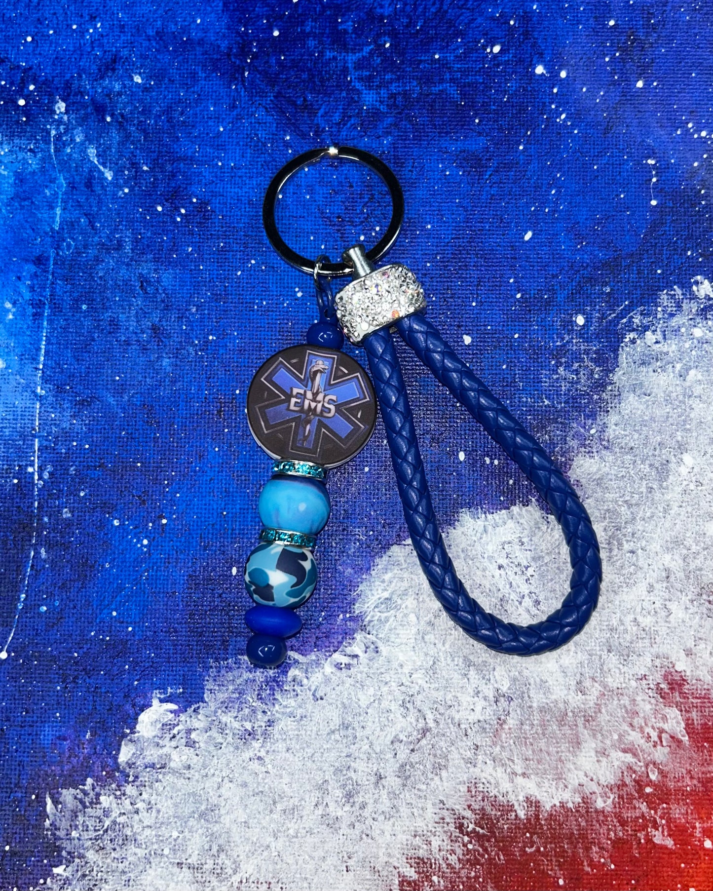 EMS Blue Rope Key Chain