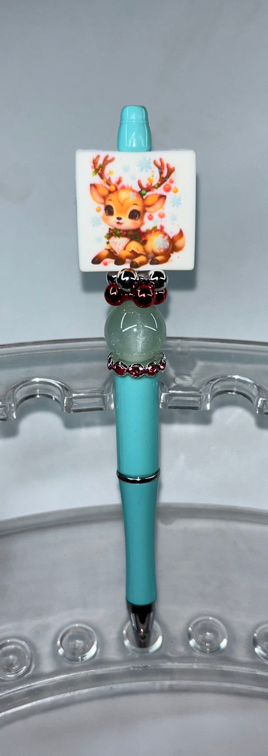 Baby Deer Teal Pen
