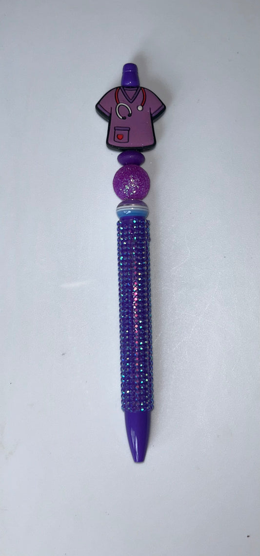 Nurse Purple Scrubs Purple Bling Pen