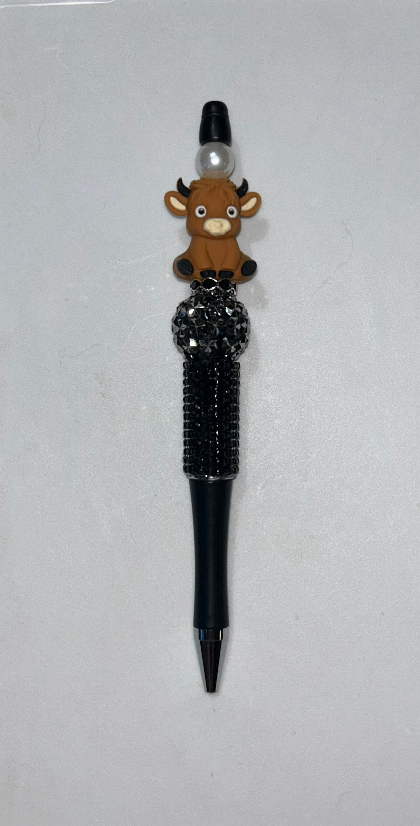 Highland Cow Black Bling Pen