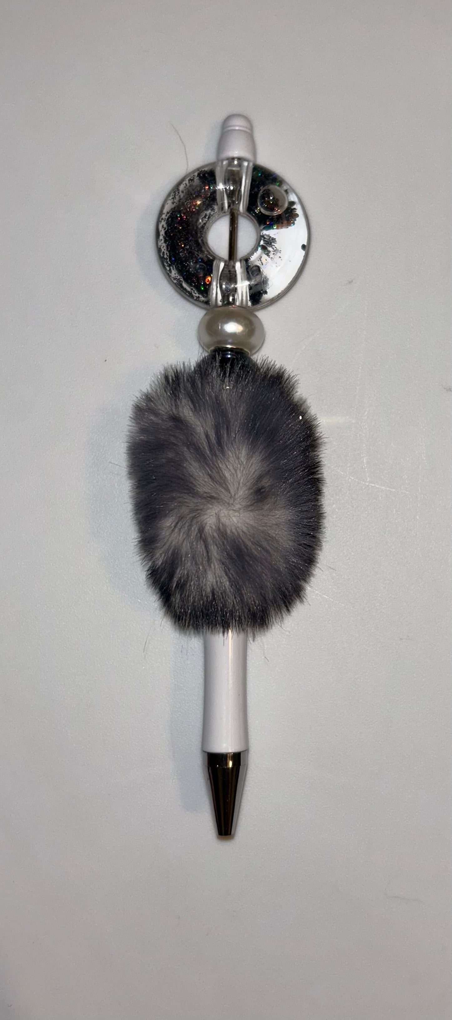 Black Shaker Fluff White Pen