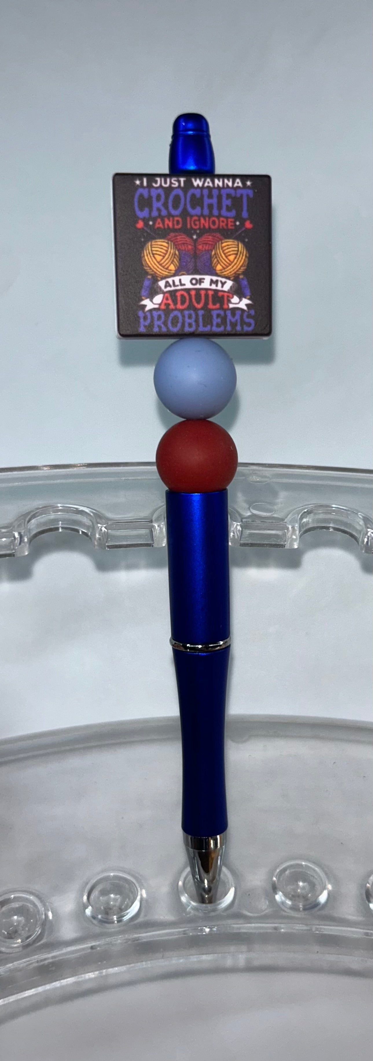 I Just Wanna Crochet Blue Pen