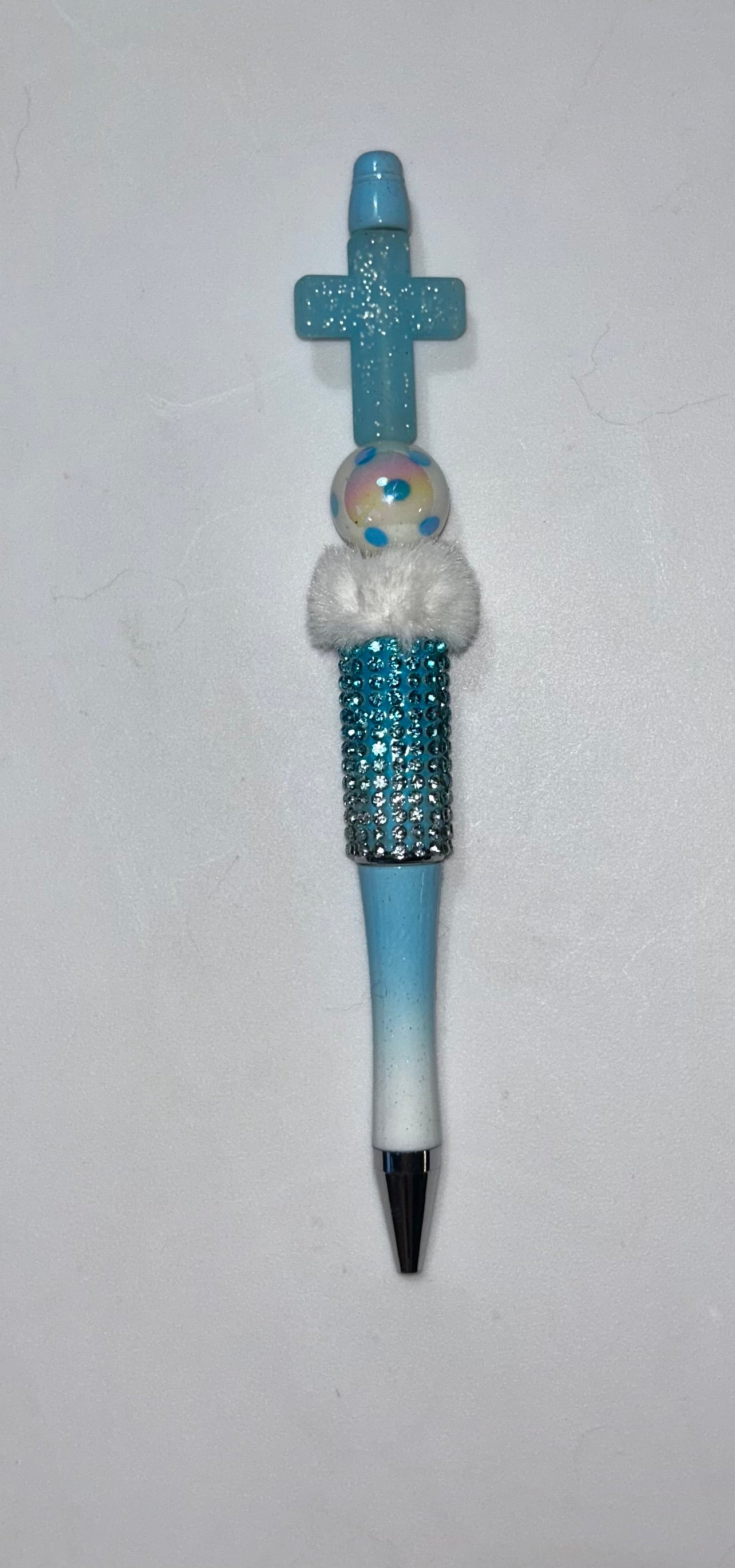 Blue Cross Blue Ombre Bling Pen