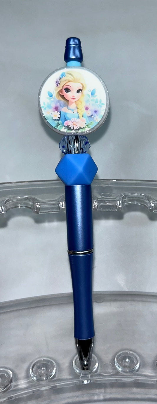 Elsa Round Blue Pen