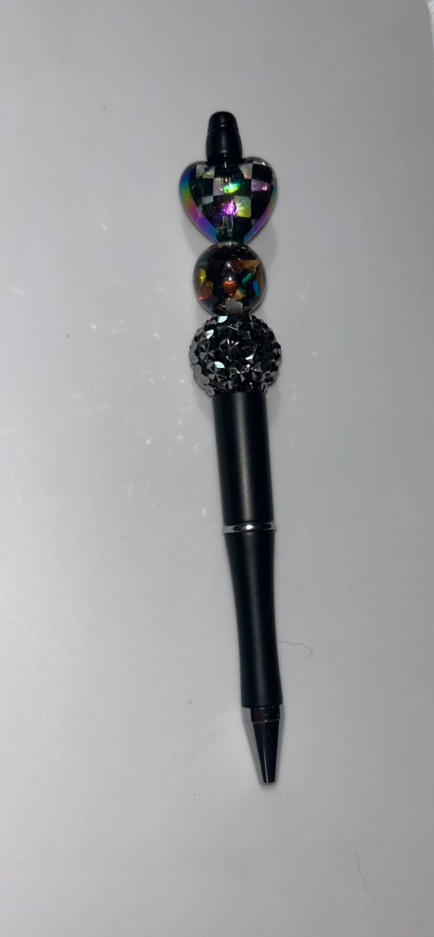 Metallic Heart Black Pen