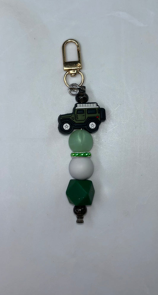 Green Jeep Key Chain