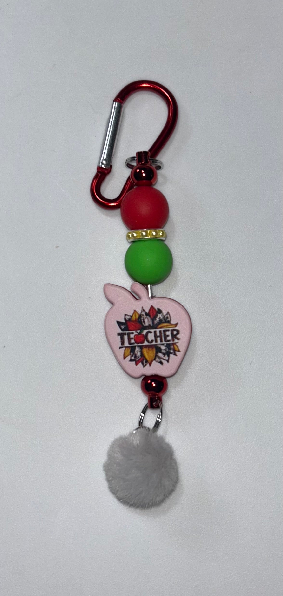 Green and Red Teacher Keychain