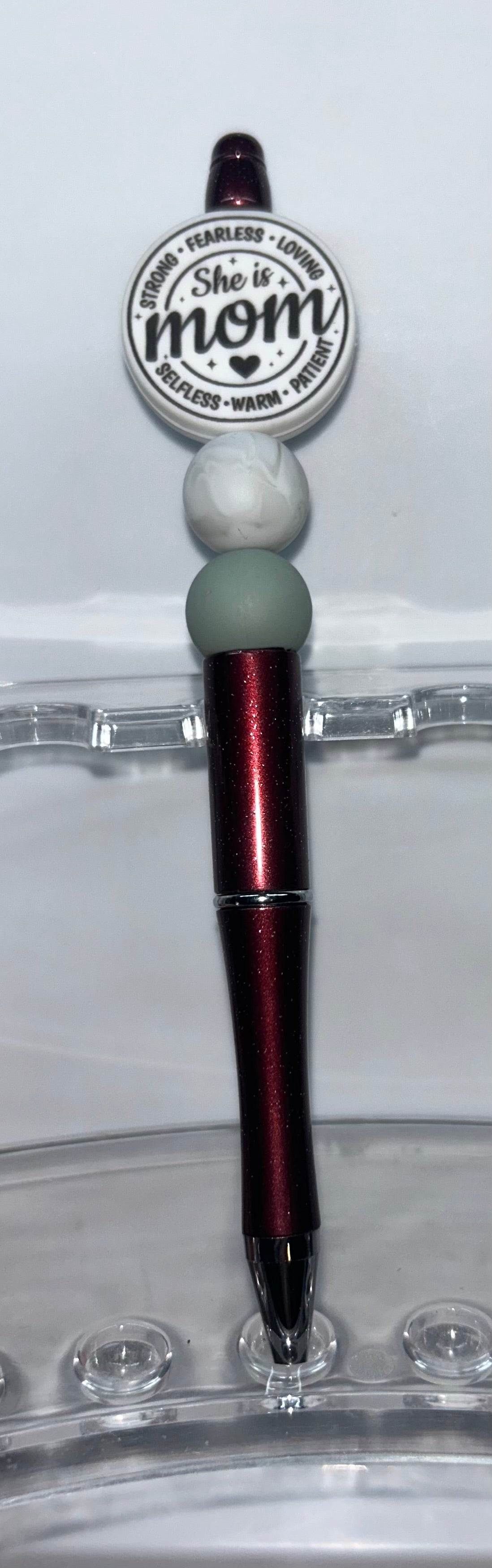She Is Mom Burgandy Pen