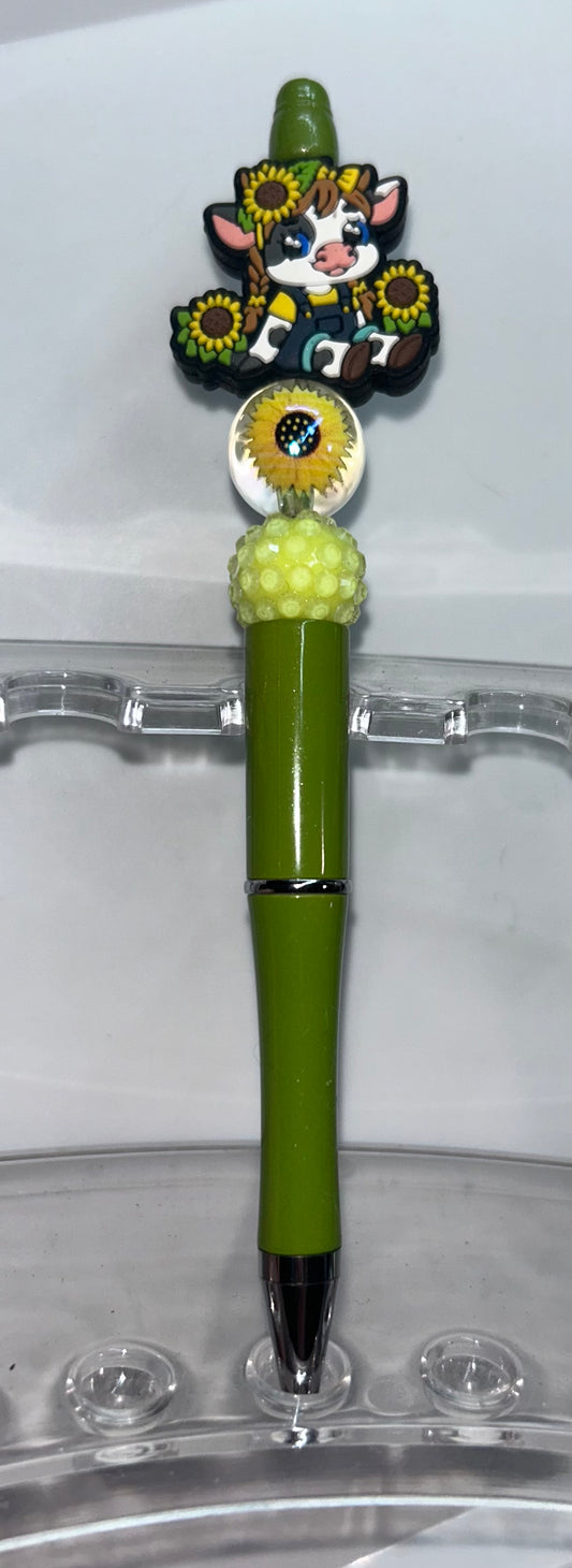 Sunflower Cow Green Pen