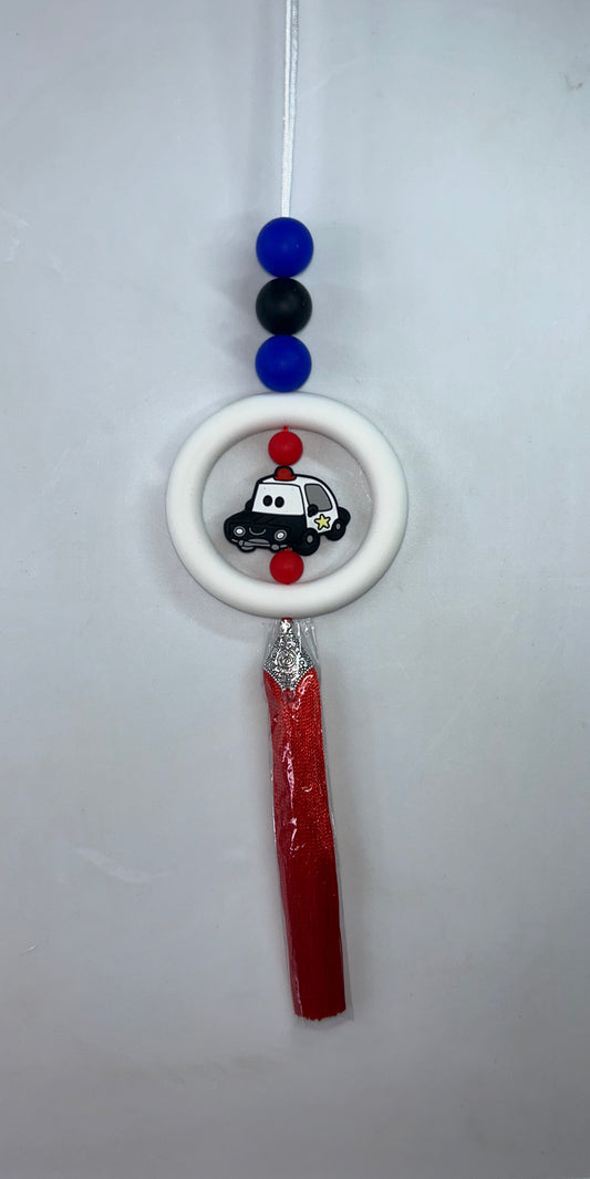 Police Car White Car Charm