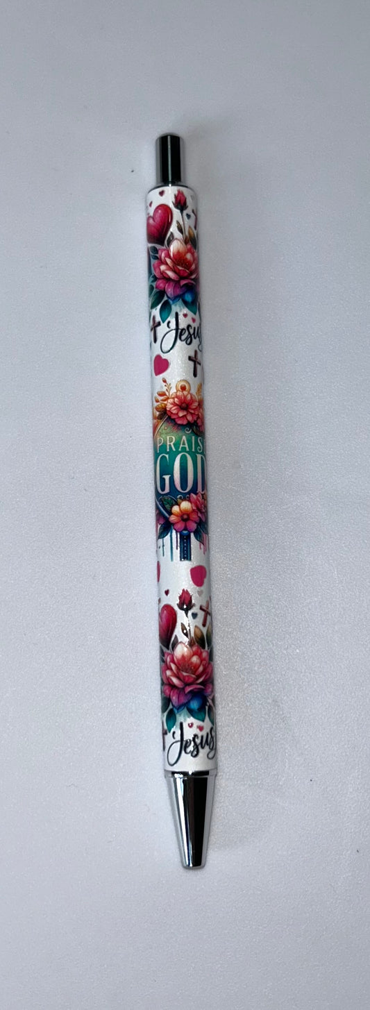 Praise God Wrapped White Pen