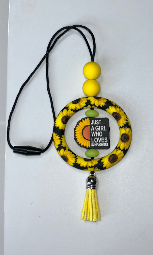 Just A girl Who Loves Sunflowers Car Charm